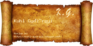 Kuhl Györgyi névjegykártya